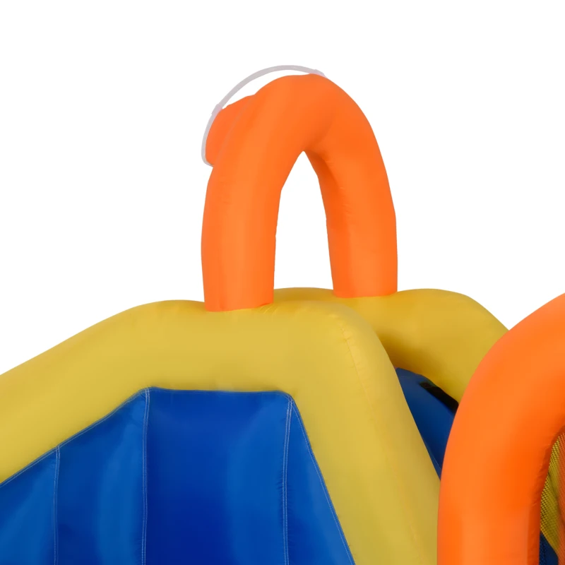 Outsunny 6 in 1 Kids Bouncy Castle Large Inflatable House Slide Water Pool Gun Basket Climbing Wall Tunnel with 750W Blower Carry bag for Kids Age 3-8, 4.35 x 4.35 x 2m
