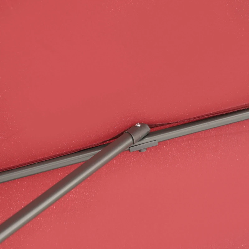 Outsunny Umbrella Parasol W/360° Rotation Φ294x248H cm-Wine Red