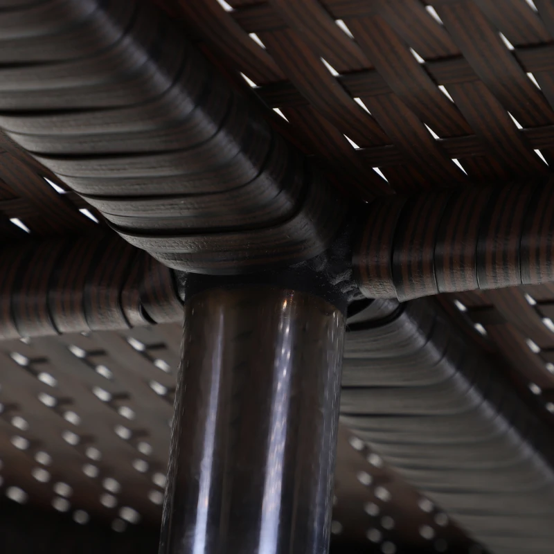 Outsunny Rattan Ice Bucket W/Table-Brown