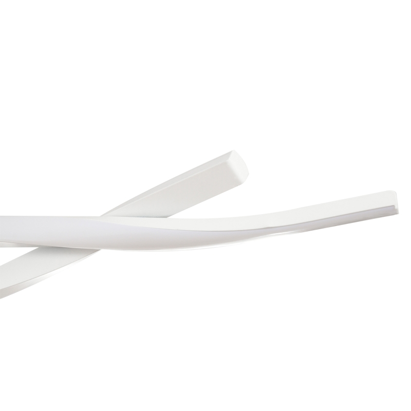 HOMCOM Lámpara Colgante Moderna con LED IP20 38W 3700lm y Cuerdas Ajustables Lámpara de Suspensión de Aluminio para Salón Comedor Dormitorio 90x9x9 cm Blanco