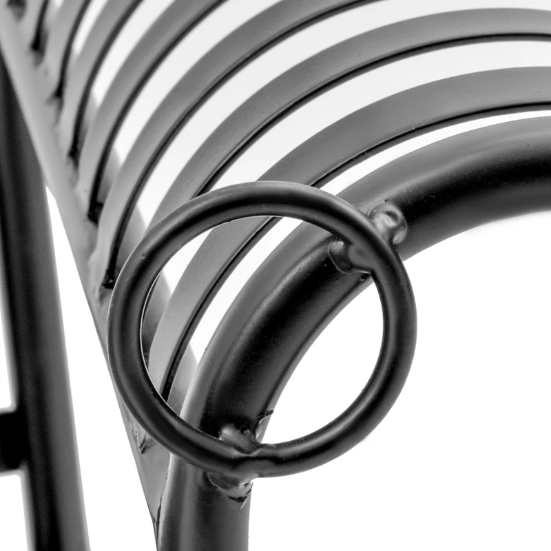 Outsunny Hängebank aus Metall 2-Sitzer Gartenschaukel zum Aufhängen für 2 Personen Schaukelbank mit Ketten Patio Terrasse Hinterhof Schwarz 137 x 58 x 53 cm