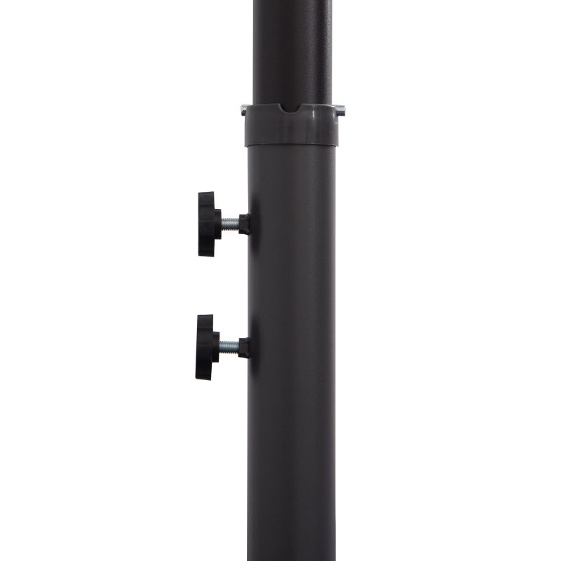 Outsunny 3(m) Cantilever Umbrella 18 Ribs & Vents Adjustable Angle for Patio Khaki