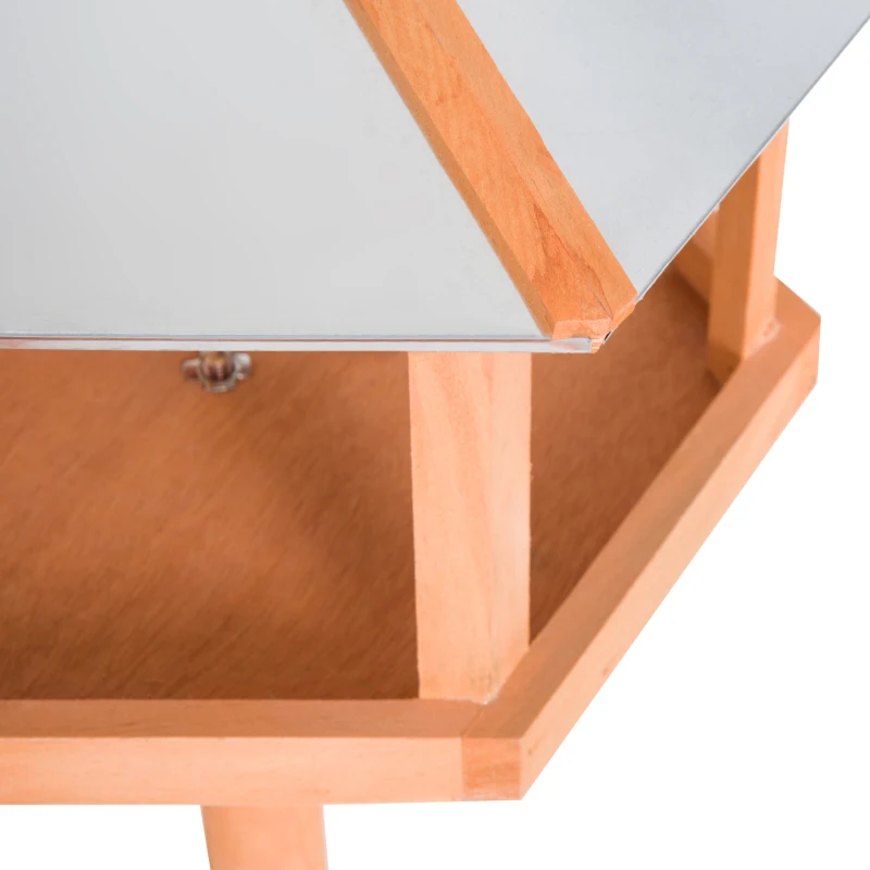 PawHut Alimentator pentru Pasari cu suport din lemn de pin 113x85x40cm