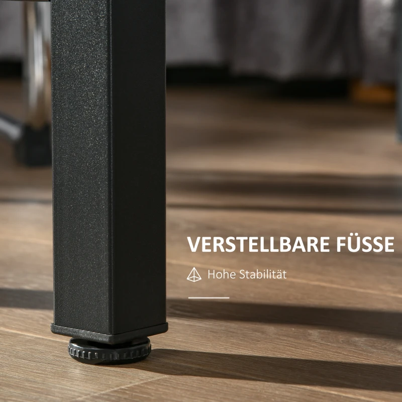 HOMCOM Küchentisch-Set Industriell Esstisch mit 2 Bänken Essgruppe Esstisch Set für Wohnzimmer Metall Rustikales Braun 114 x 71 x 75 cm