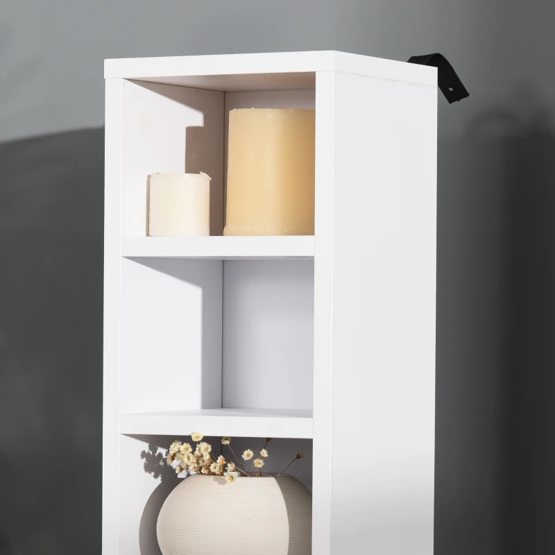 HOMCOM Stojak na płyty CD Półka na płyty CD Regał Dwuczęściowy zestaw z dwoma otwartymi regałami, MDF + płyty wiórowe, biały, 21 x 19,2 x 88,3 cm