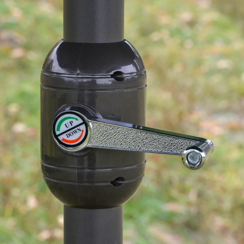 Outsunny 4.6M Sun Umbrella Canopy Double-sided Crank Sun Shade w/ Cross Base Off White