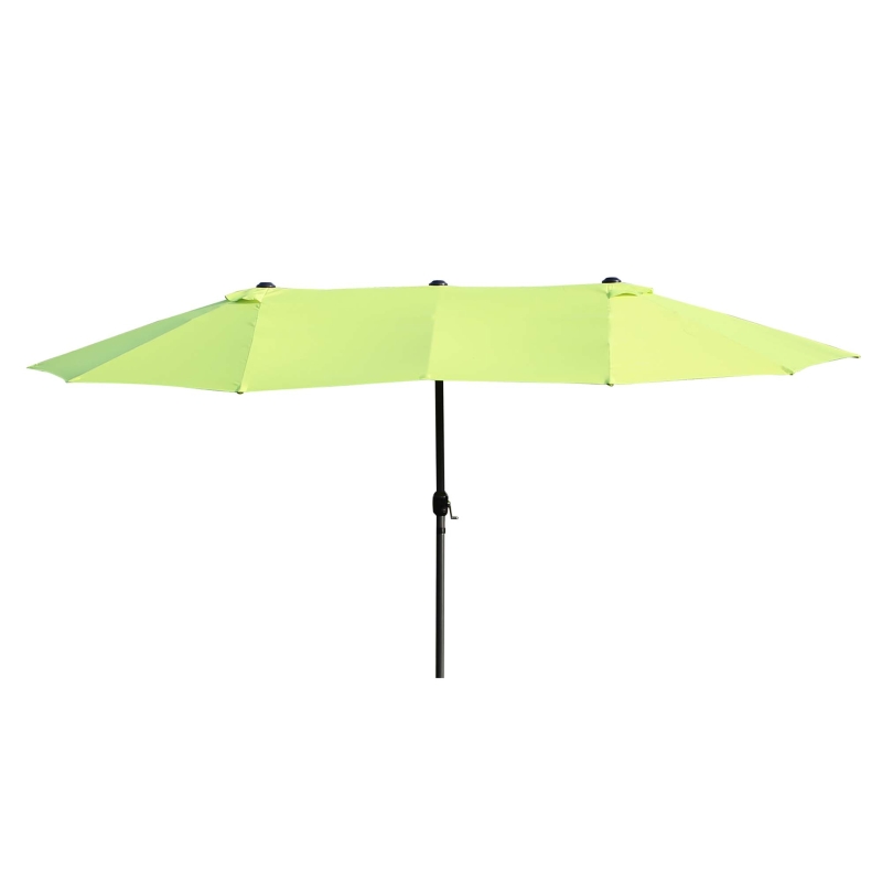 Outsunny Double-side Umbrella Parasol, Φ2.7x4.6Wx2.4H m-Grass Green