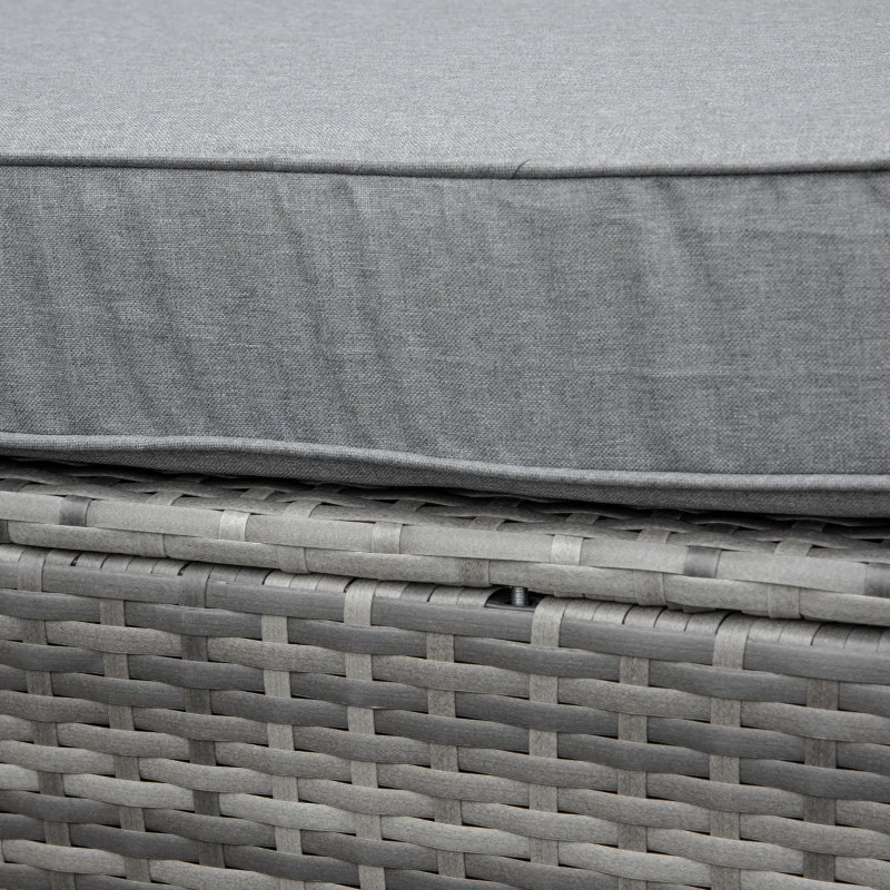 Set de Canapele din Ratan PE pentru Terasa cu 4 Piese de la Outsunny, Canapele pentru Exterior Rezistente la Intemperii