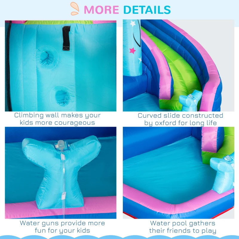 Outsunny Castel gonflabil pentru copii 3-8 ani, 5 in 1, 3.3x2.8x2 m