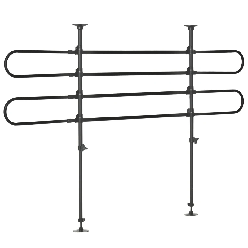 PawHut Separator auto pentru caini, reglabil in latime si inaltime 87-135 x 60-105 cm, grilaj de protectie universal din otel, Negru