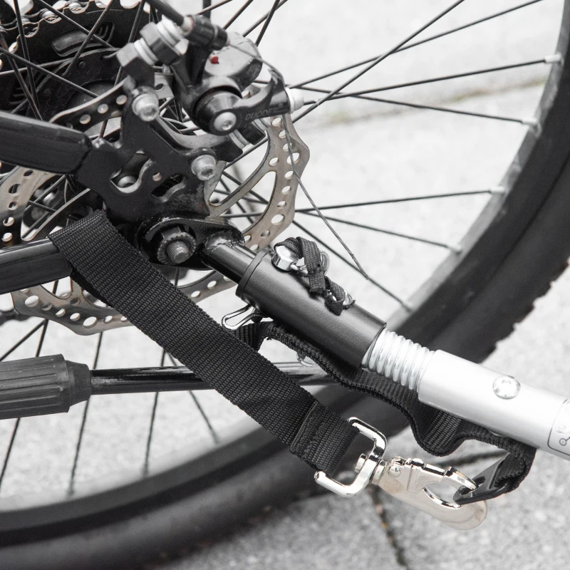 HOMCOM Remorca pentru bicicleta pentru copii 2 in 1, centura in 5 puncte, geanta de depozitare, reflector, steag, Rosu(m-8)