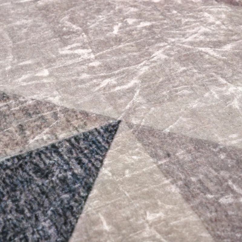 HOMCOM Covor gri modern, covoare geometrice covor mare pentru sufragerie, dormitor, sufragerie, 140x200 cm