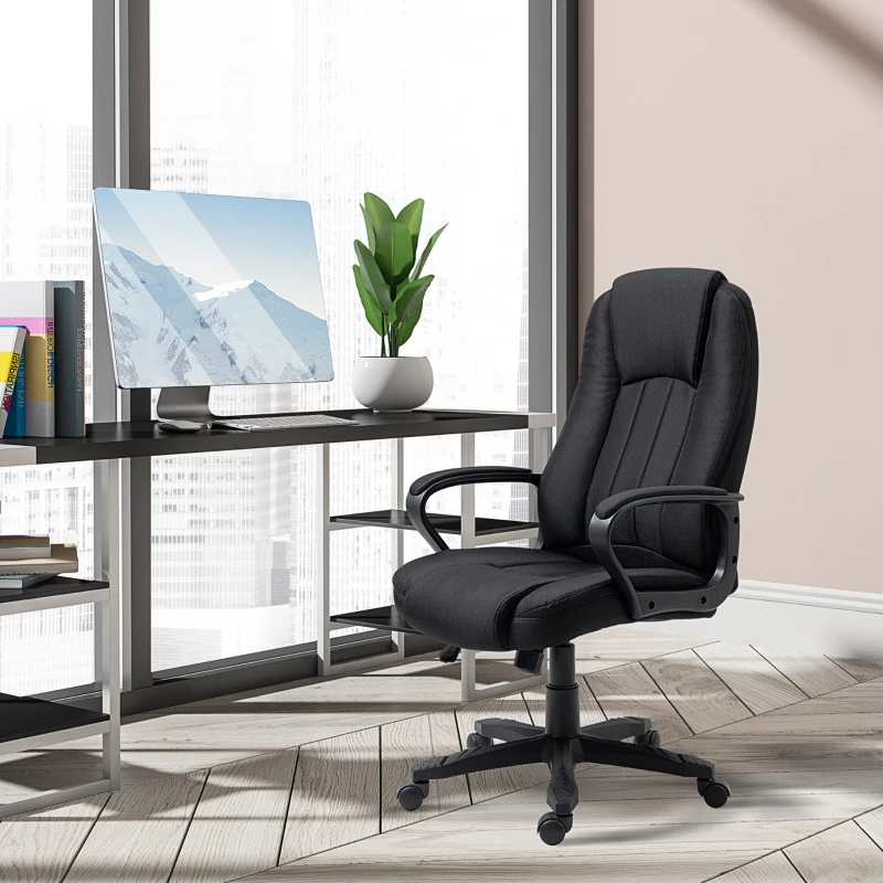 Fotoliu de Birou cu Masaj Vinsetto cu Interfata USB si Inaltime Reglabila, 60x74x106-116cm, Negru(m-2)