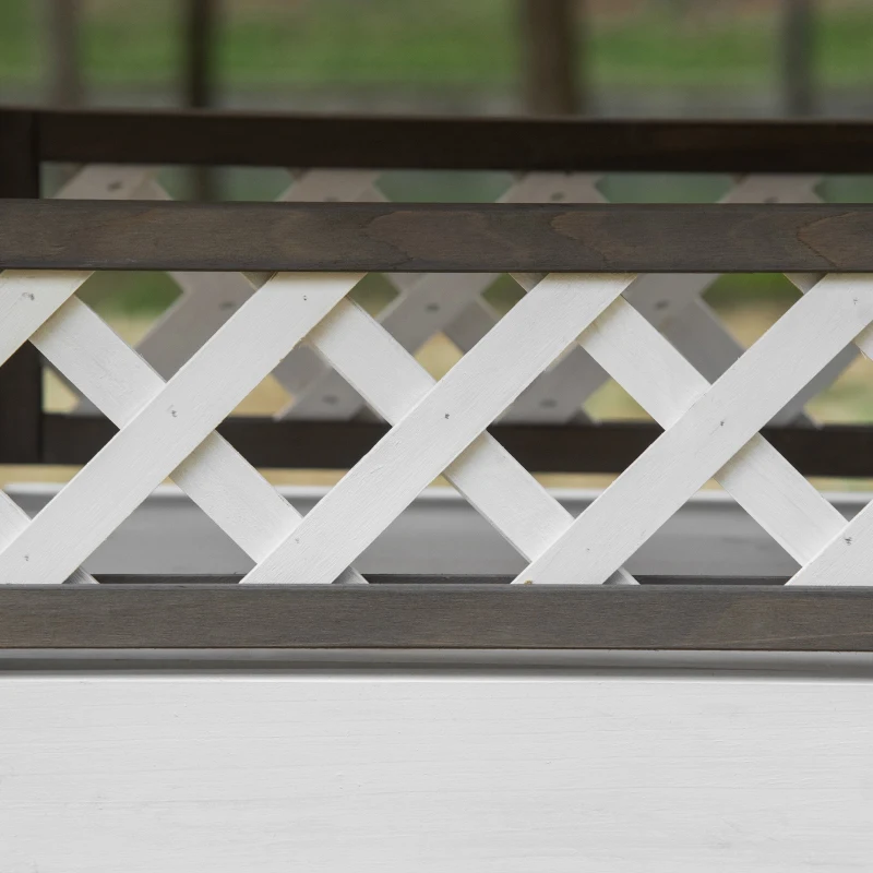 Adapost in aer liber pentru pisici PawHut, adapost cu 2 etaje pentru pisici salbatice, apartament din lemn pentru pisici cu acoperis asfaltat, scari, balcon, 30"x20"x29", alb