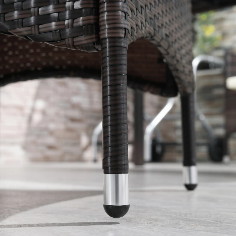 Outsunny Set masa si scaune 5 piese din rattan PE pentru exterior, cotiere din rachita, pentru terasa