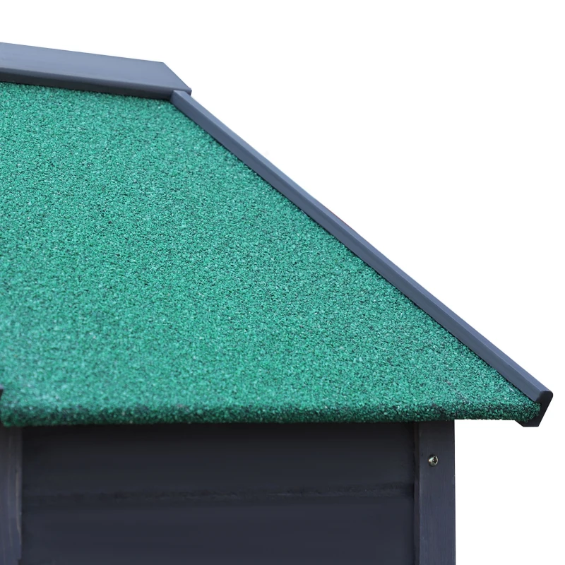 Outsunny Sopron de gradina 89 x 50 cm, din lemn pe 4 niveluri, cu 3 rafturi, Usi duble cu blocare, gri inchis