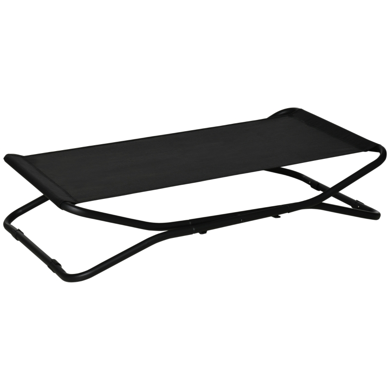 PawHut pat pliabil pentru caini, 111x65,5x19 cm, negru