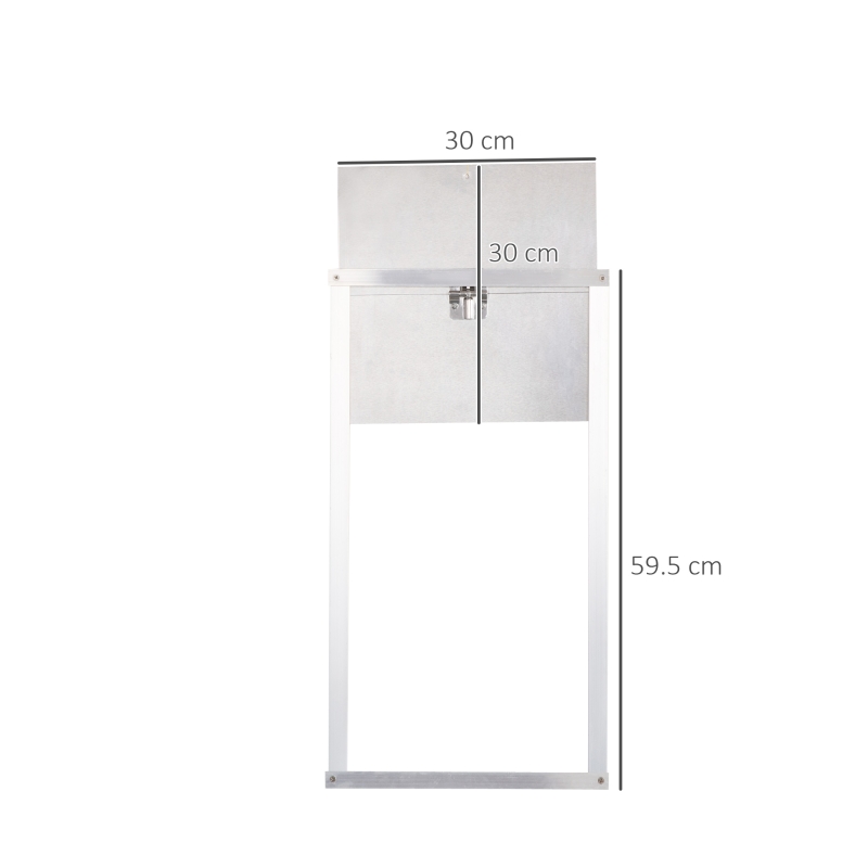 Usa automata pentru cotet pentru pui PawHut cu temporizator si senzor de lumina, cu corp complet din aluminiu, argintiu