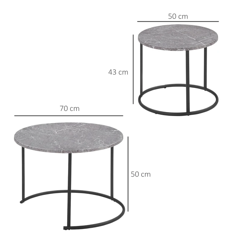 Outsunny set de mese rotunde pentru bistro, negru