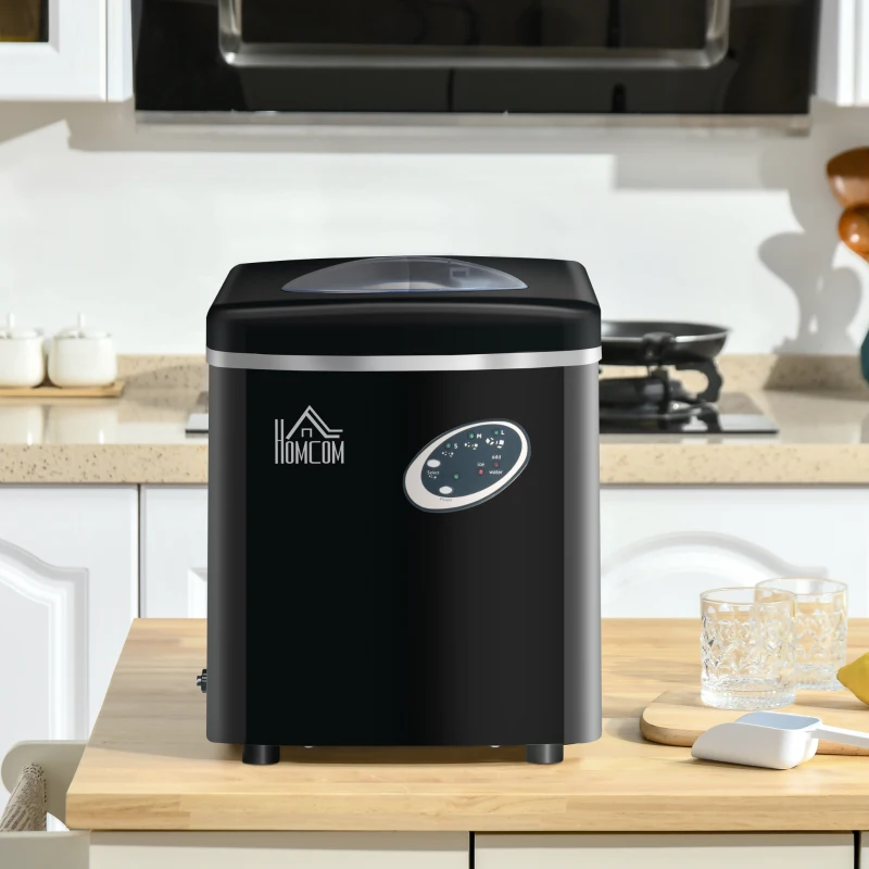 HOMCOM masina pentru gheata, 15 kg, neagra