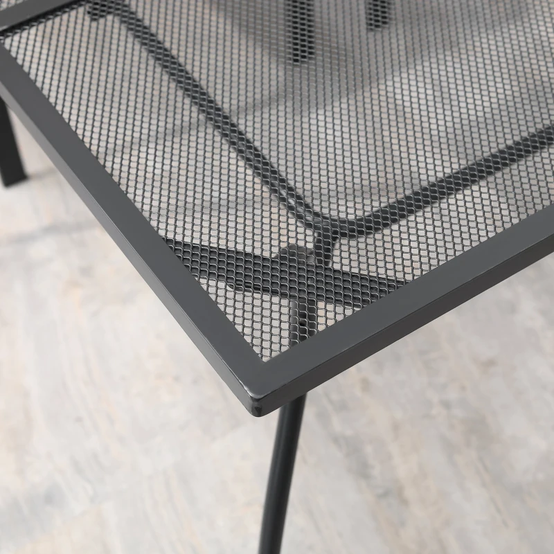 Outsunny Masa mare pentru terasa pentru 6 persoane, 150 cm cu cadru metalic, neagra