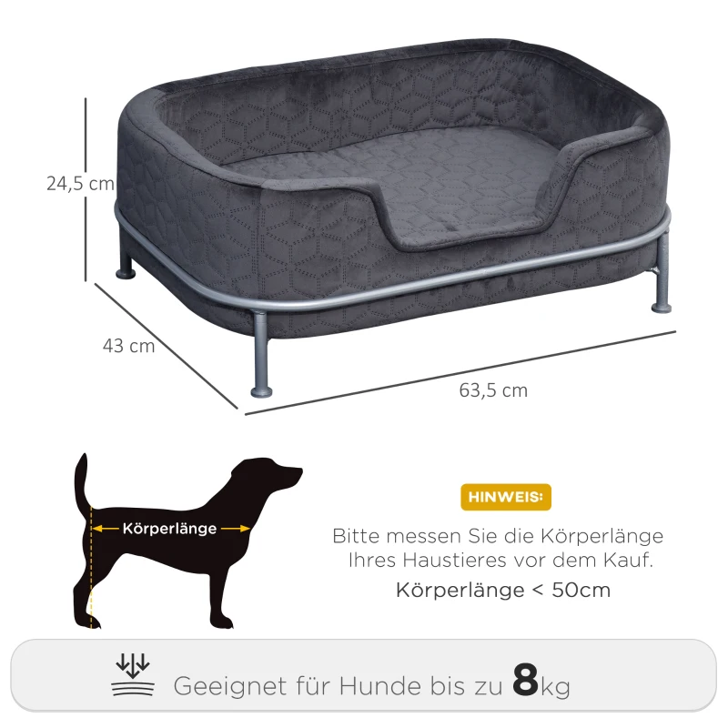 PawHut Hondenbank met rugleuning huisdierenbank met metalen poten hondenbed kattenbank