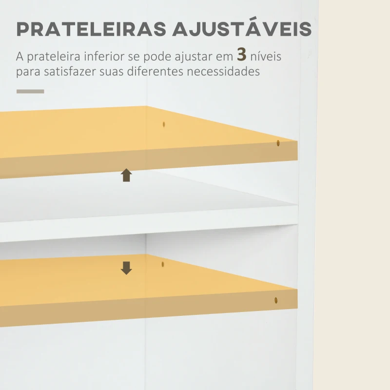 HOMCOM Estante de Livros com 4 Gavetas 3 Prateleiras de Armazenamento e Prateleira Ajustável Móvel Organizador para Escritório Sala de Estar Estúdio 76x30x173cm Branco e Cinza