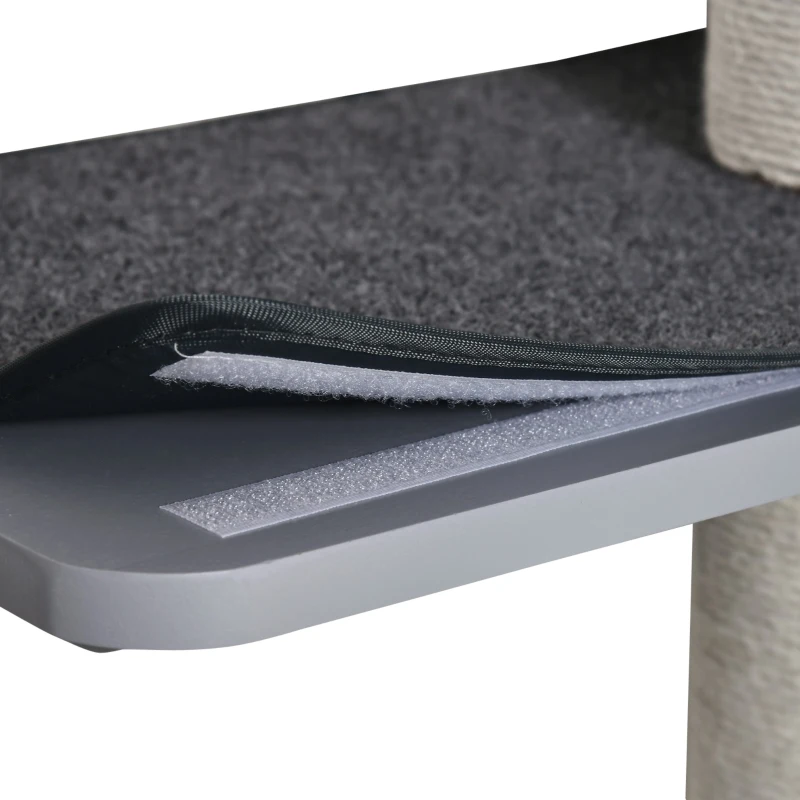 PawHut Muur Gemonteerde Katten Klim- en Krabpaal - Lichtgrijs+Beige