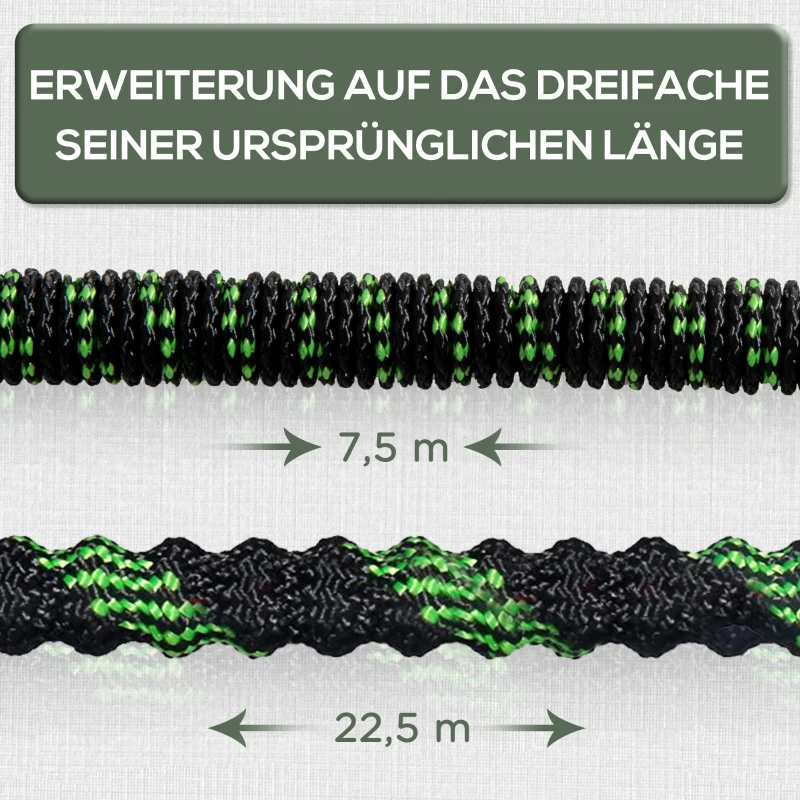 Outsunny Gartenschlauch flexibel 22,5 m mit 10 Funktionen Sprühdüse Wasserschlauch mit 1/2 Zoll & 3/4 Zoll Anschluss Schlauch dehnbar für Autowäsche Bewässerung