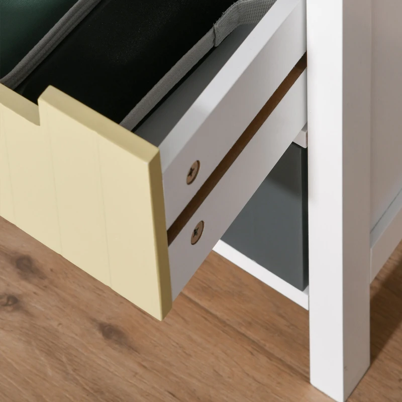 HOMCOM Cómoda de Madeira com 6 Gavetas Cómoda Auxiliar de Armazenamento com Pés Elevados Estilo Moderno para Dormitórios Sala de Estar Casa de Banho 60x28x58cm Multicor