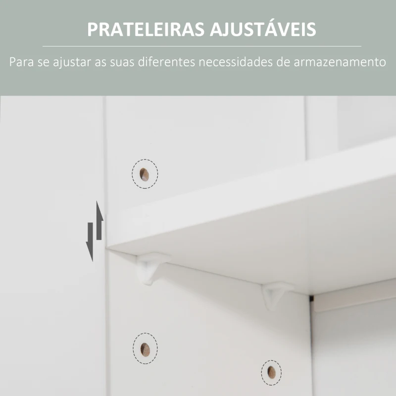 kleankin Armário Casa de Banho com Espelho Móvel Suspenso de Casa de Banho com 2 Portas e 2 Prateleiras Interiores Ajustáveis 54x15,2x55,3cm Branco