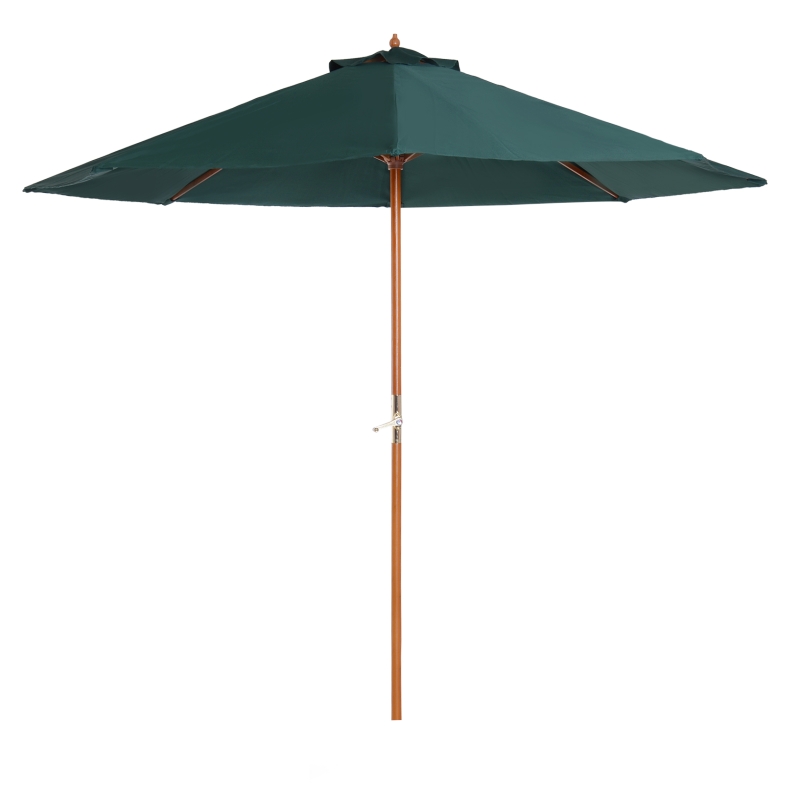 Drewniany parasol przeciwsłoneczny 2,7 m zielony Outsunny