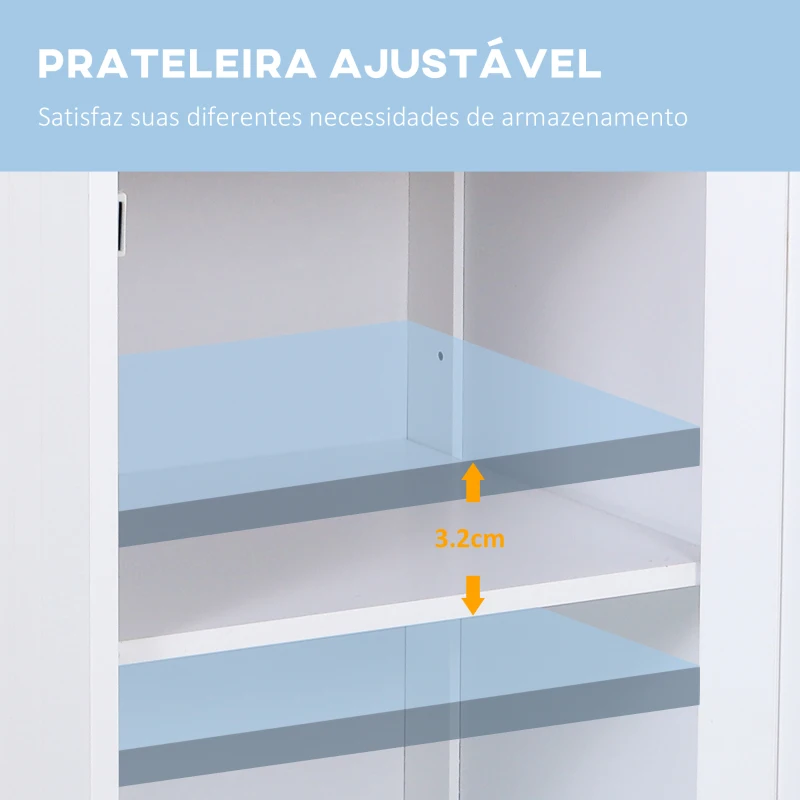 kleankin Armário de Casa de Banho com 1 Gaveta 1 Porta e Prateleira Interior Ajustável Móvel Auxiliar de Armazenamento para Sala de Estar Cozinha 43x34x77cm Branco