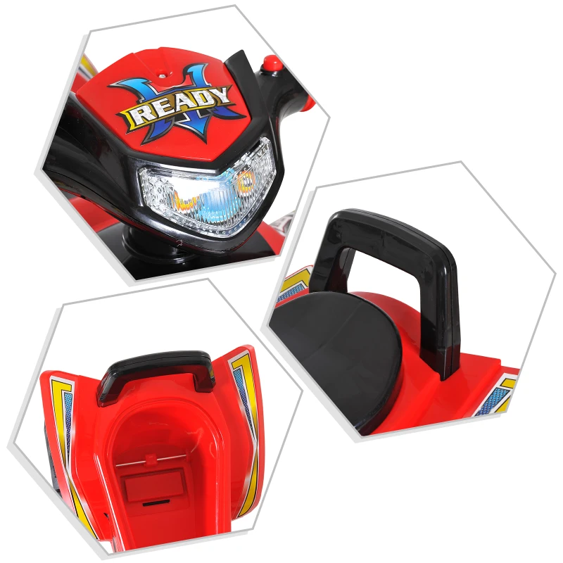 HOMCOM Loopauto kinderen met muziek loopauto, terreinwagen, duwauto rood