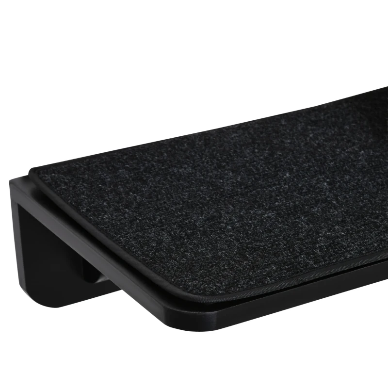PawHut Árvore para Gatos de Parede com 3 Plataformas Almofada Removível e 2 Postes de Arranhar de Juta Torre para Escalar 63x28x93,5cm Preto e Bege
