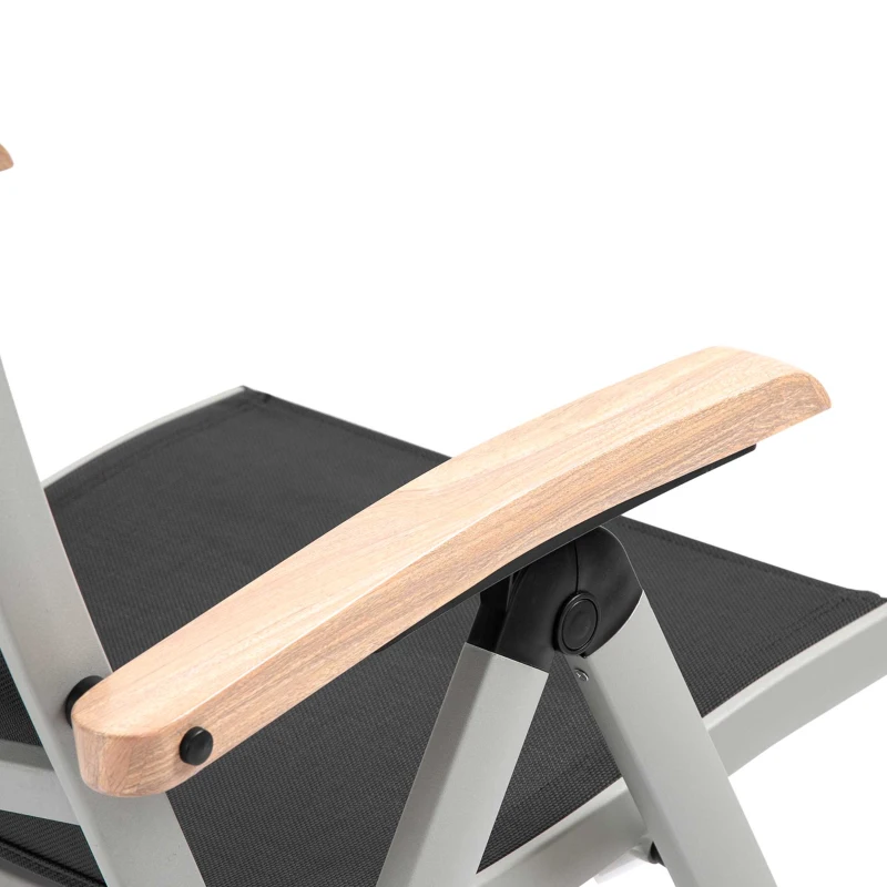 Outsunny krzesło składane krzesło ogrodowe z podłokietnikiem do ogrodu