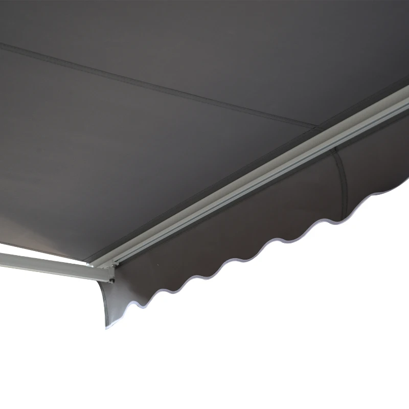 Markiza Markiza z aluminiowym ramieniem przegubowym Ochrona przed słońcem z korbką ręczną 3,5 x 2,5 m szary