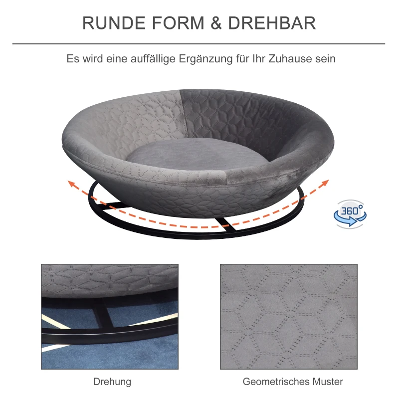 Sofa dla psa w kształcie miski z miękkim obiciem legowisko dla psa sofa dla kota kolor szary