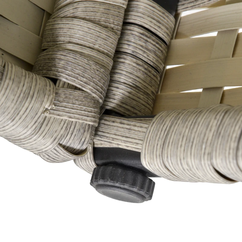 Komplet wypoczynkowy z technorattanu, 6-częściowy Zestaw mebli ogrodowych, komplet wypoczynkowy, sofa, taboret, szary