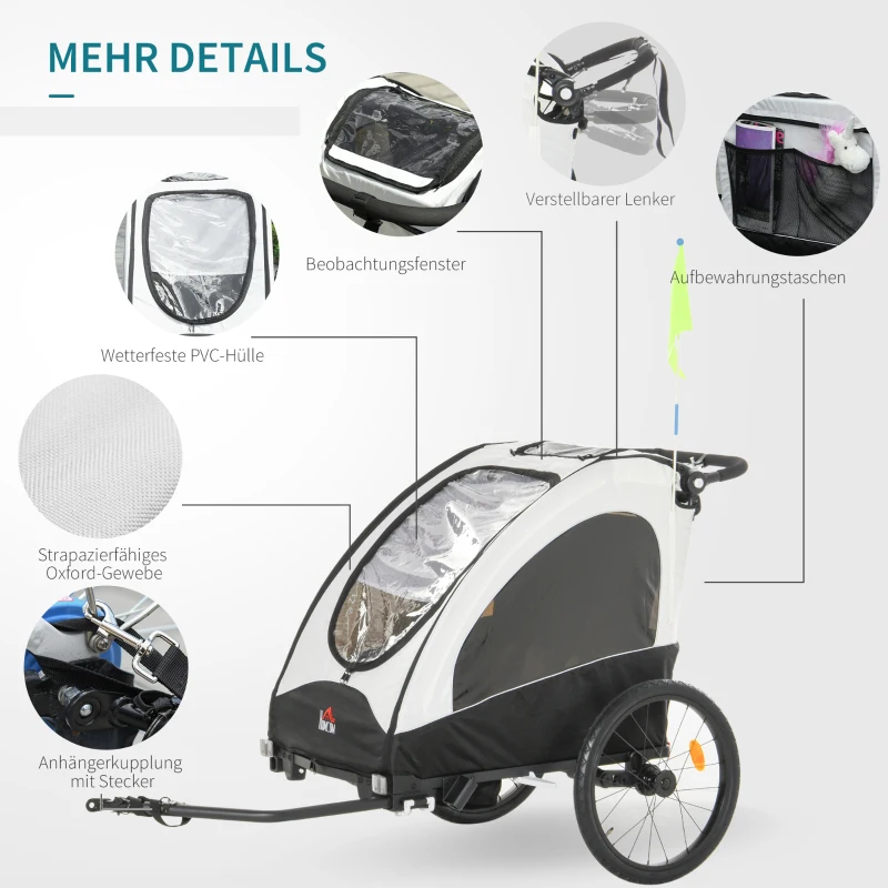 HOMCOM 3-in-1 jogger kinderaanhanger