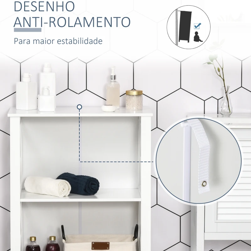 kleankin Armário para Casa de Banho com 2 Prateleiras Abertas e 2 Gavetas Móvel Auxiliar de Armazenamento pra Cozinha Sala de Estar Dormitório 60x30x91,5cm Branco