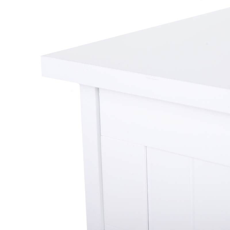 kleankin Armário de Casa de Banho com 1 Gaveta 1 Porta e Prateleira Interior Ajustável Móvel Auxiliar de Armazenamento para Sala de Estar Cozinha 43x34x77cm Branco