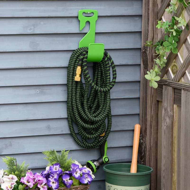 Outsunny Gartenschlauch flexibel 22,5 m mit 10 Funktionen Sprühdüse Wasserschlauch mit 1/2 Zoll & 3/4 Zoll Anschluss Schlauch dehnbar für Autowäsche Bewässerung