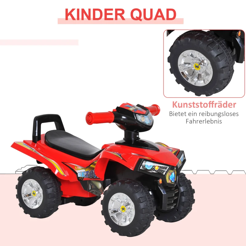 HOMCOM Loopauto kinderen met muziek loopauto, terreinwagen, duwauto rood