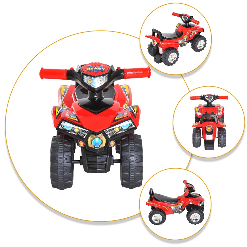 HOMCOM® MOTOREK JEŹDZIK Z MUZYKĄ I ŚWIATEŁKAMI czerwony