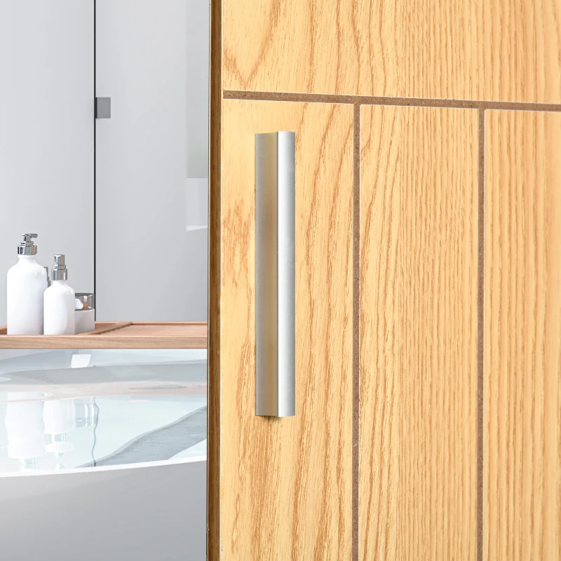 kleankin Armário Casa de Banho com Espelho Móvel Suspenso de Casa de Banho com 2 Portas e 2 Prateleiras Interiores Ajustáveis 54x15,2x55,3cm Natural
