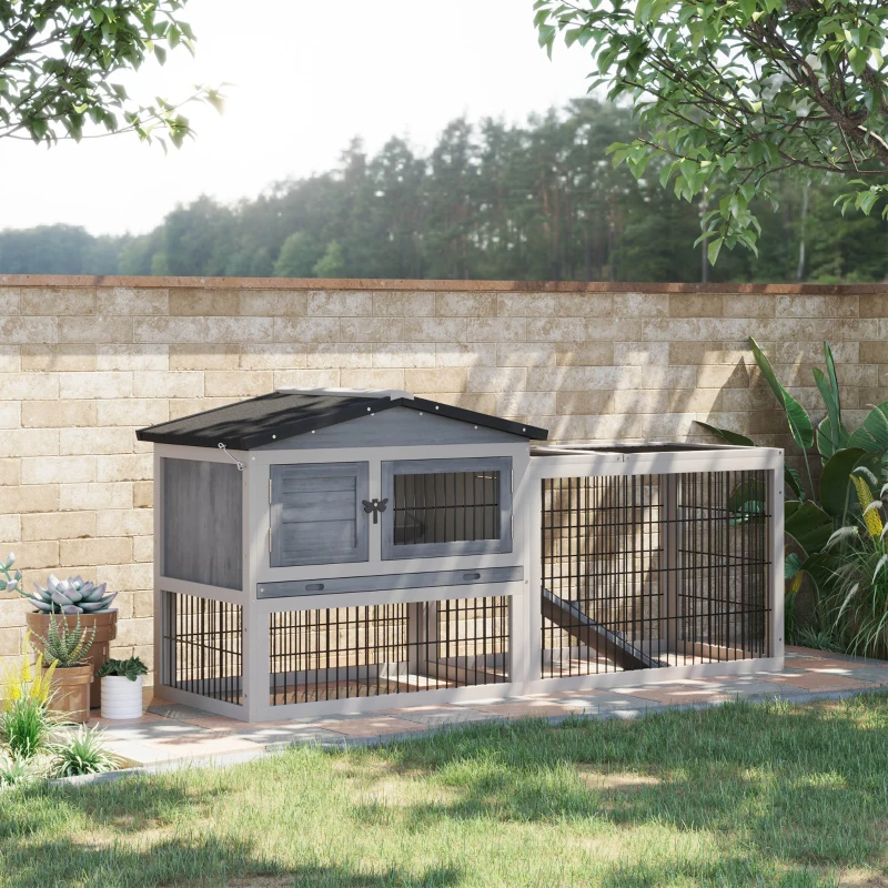 Klatka dla królików klatka dla królika kombinacja wybieg dla małych zwierząt willa dla królika jasnoszary