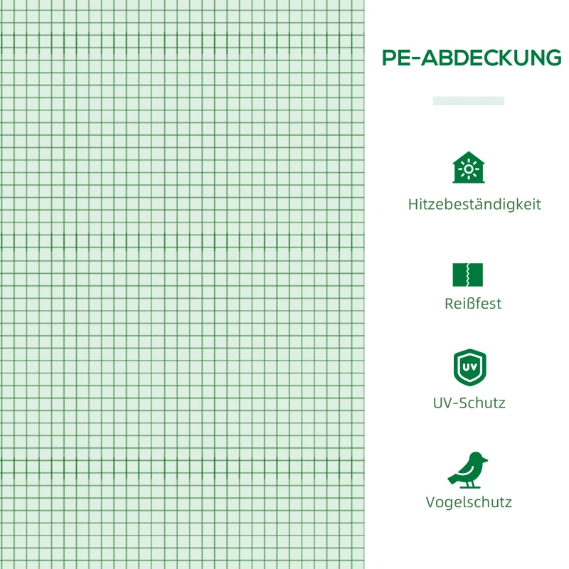 Outsunny Szklarnia foliowa z okienkiem, szklarnia, szklarnia do pomidorów skrzynia inspektowa zielona