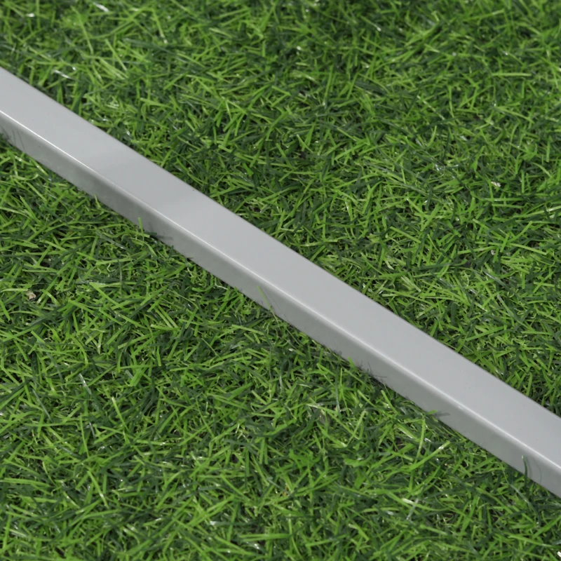 Outsunny Moderne Bijzettafel voor Buiten – Grijs Marmeren Tafelblad met Metaal Frame, Geschikt voor Tuin en Terras