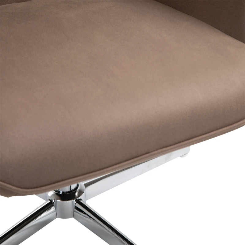 HOMCOM Poltrona Girevole 360° da Ufficio o Studio, Design Vintage con Braccioli e Imbottitura, Scamosciata, 71 x 74 x 106cm